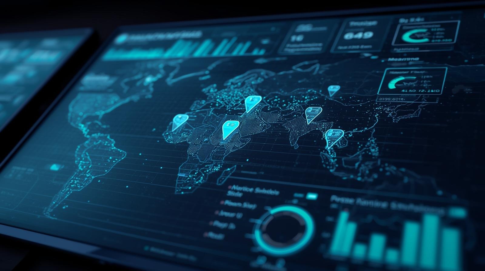 Marine fleet management software dashboard showing real-time vessel tracking, fuel monitoring, and maintenance scheduling
